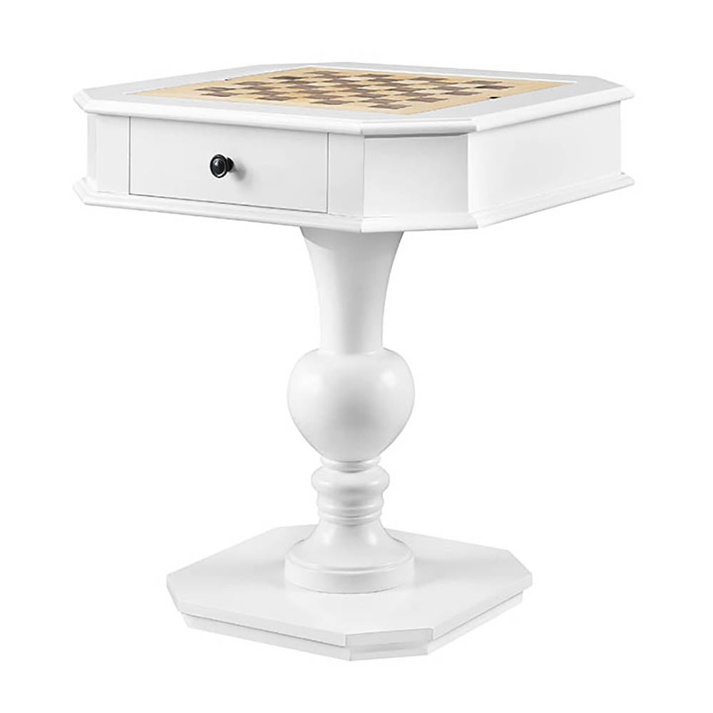 White Game Table With 2 Drawer White White Traditional Wood