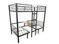 Full Size Loft Bed With Table Set Transformable To Full Over Full Bunk Full Black Steel