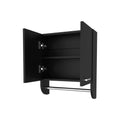 Goodyear Medicine Cabinet In Melamine With A Towel Bar, Black Black 2 2 Bathroom Wall Mounted Minimalist,Modern Particle Board Melamine