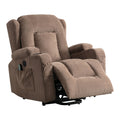 Power Lift Recliner Chair Recliners For Elderly With Heat And Massage Recliner Chair For Living Room With Infinite Position And Side Pocket,Usb Charge Port Brown Brown Power Push Button Soft Heavy Duty Cotton Wood Metal