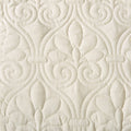 3 Piece Split Corner Pleated Quilted Bedspread Cream Queen Cream Polyester