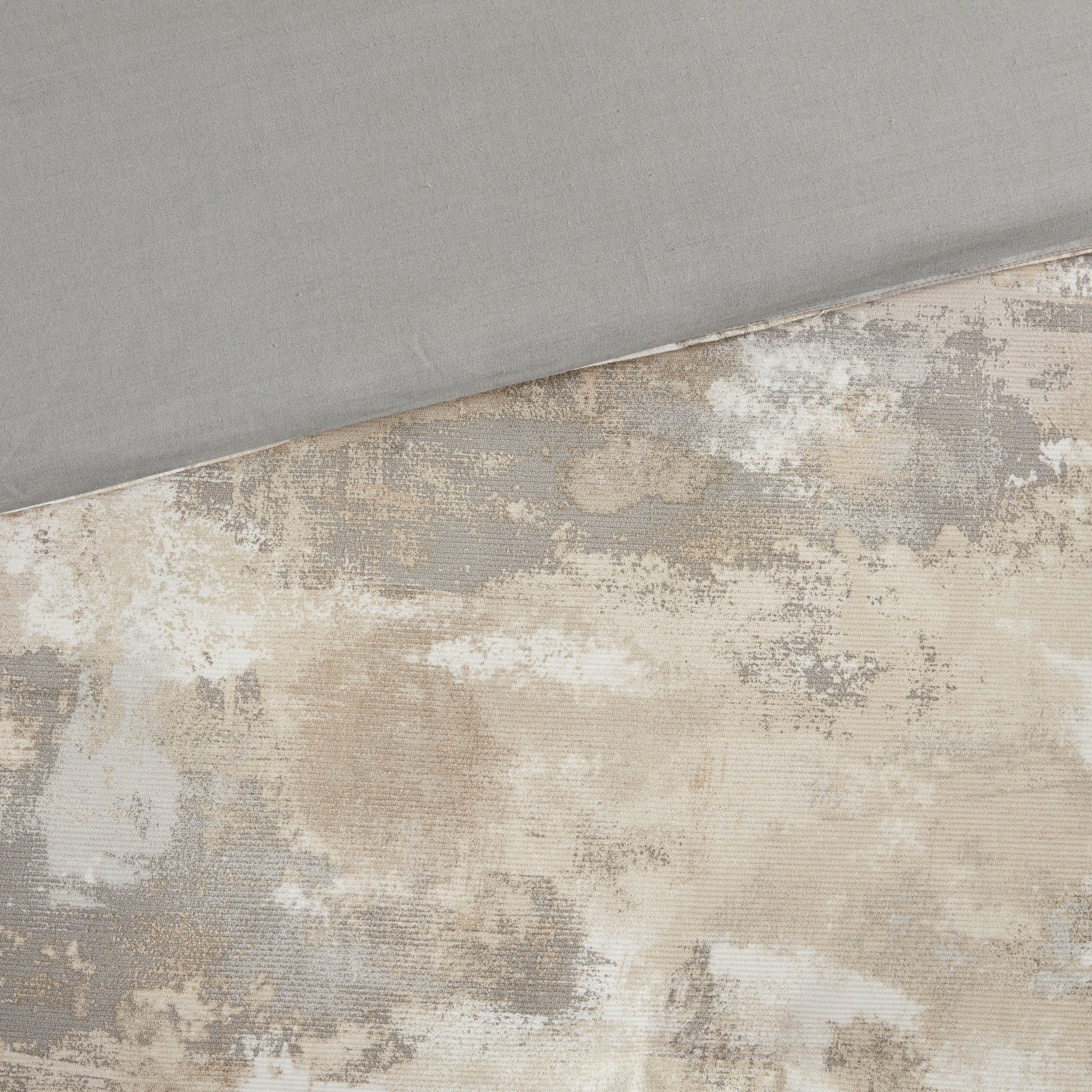 7 Piece Textured Cotton Blend Comforter Set Gray Cal King California King Multicolor Polyester