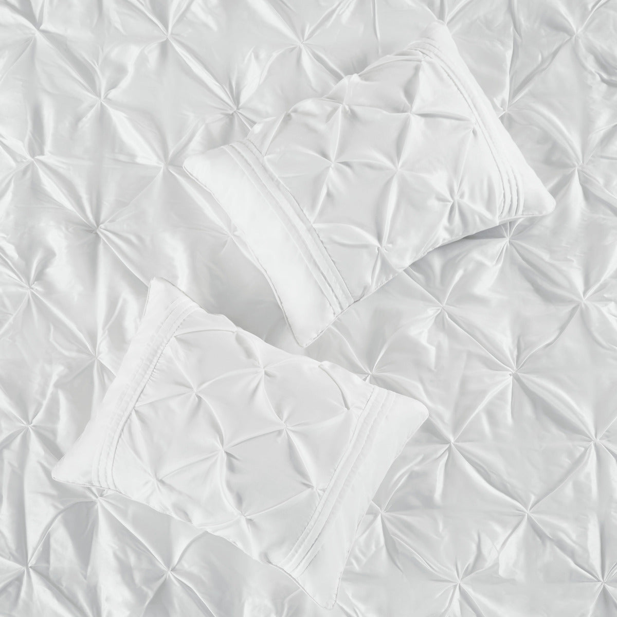 7 Piece Tufted Comforter Set White Full Full White Polyester
