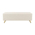 2 Pieces Bedroom Sets Queen Size Upholstered Bed Frame, Modern Corduroy Storage Ottoman,Beige Queen Beige 2 Piece Set Solid Wood Mdf