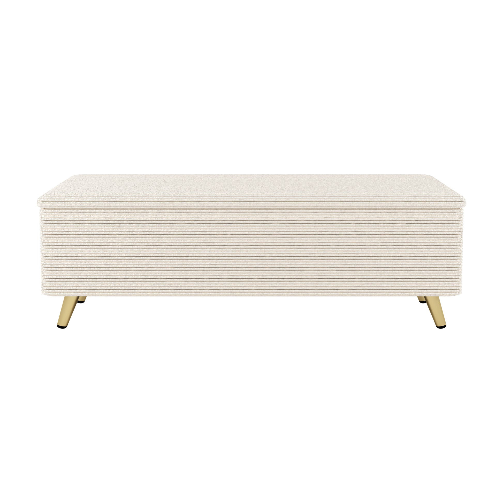 2 Pieces Bedroom Sets Queen Size Upholstered Bed Frame, Modern Corduroy Storage Ottoman,Beige Queen Beige 2 Piece Set Solid Wood Mdf