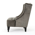 Toddman Hi Back Club Chair Grey Velvet