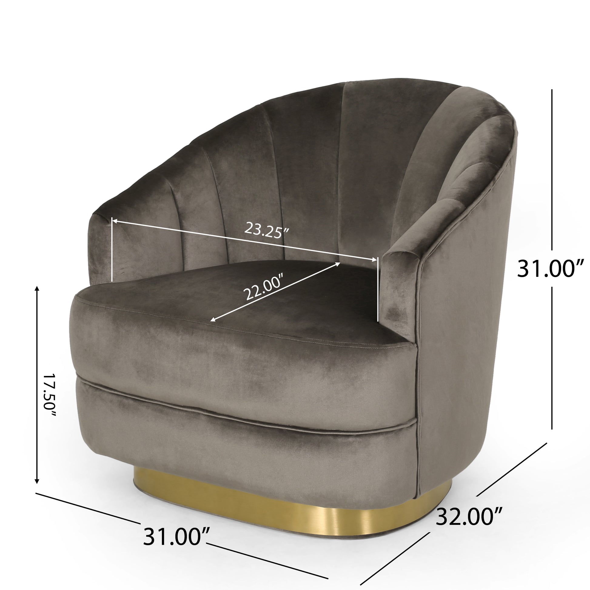 Arm Chair Grey Velvet