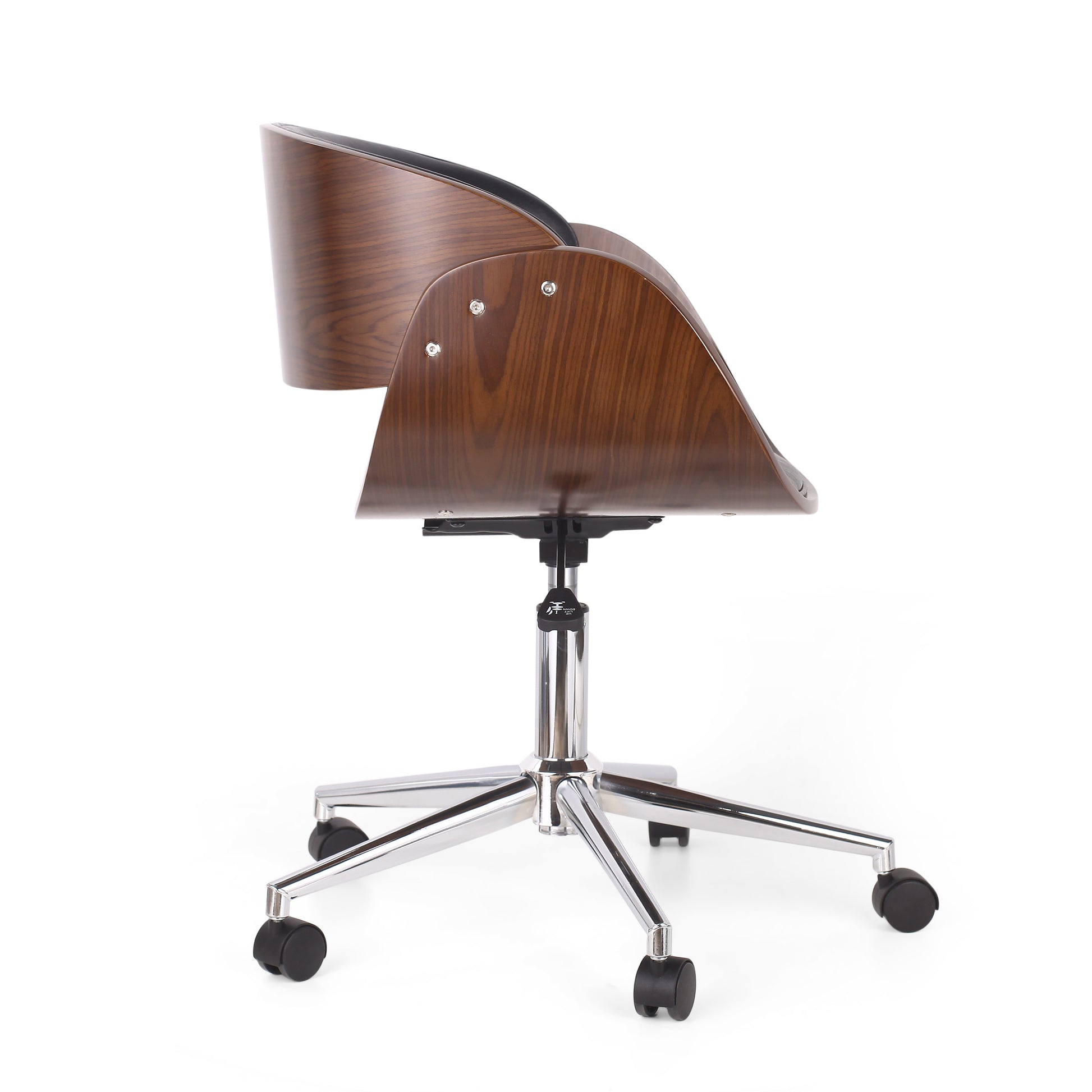 Office Chair Black Dark Walnut Pu