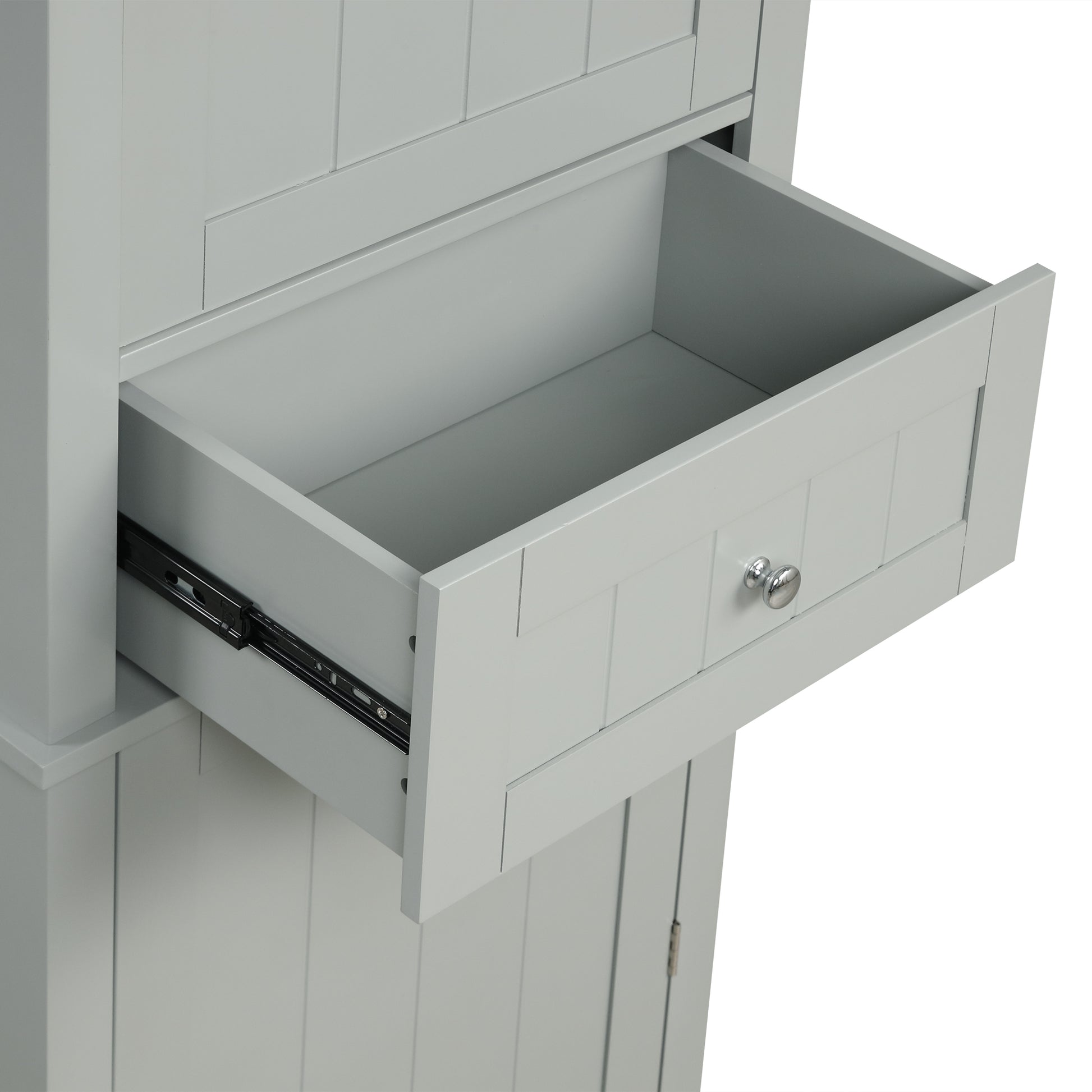 Tall Bathroom Storage Cabinet, Freestanding Storage Cabinet With Drawer And Adjustable Shelf, Mdf Board With Painted Finish, Grey Old Sku:Wf312727Aae Grey Mdf