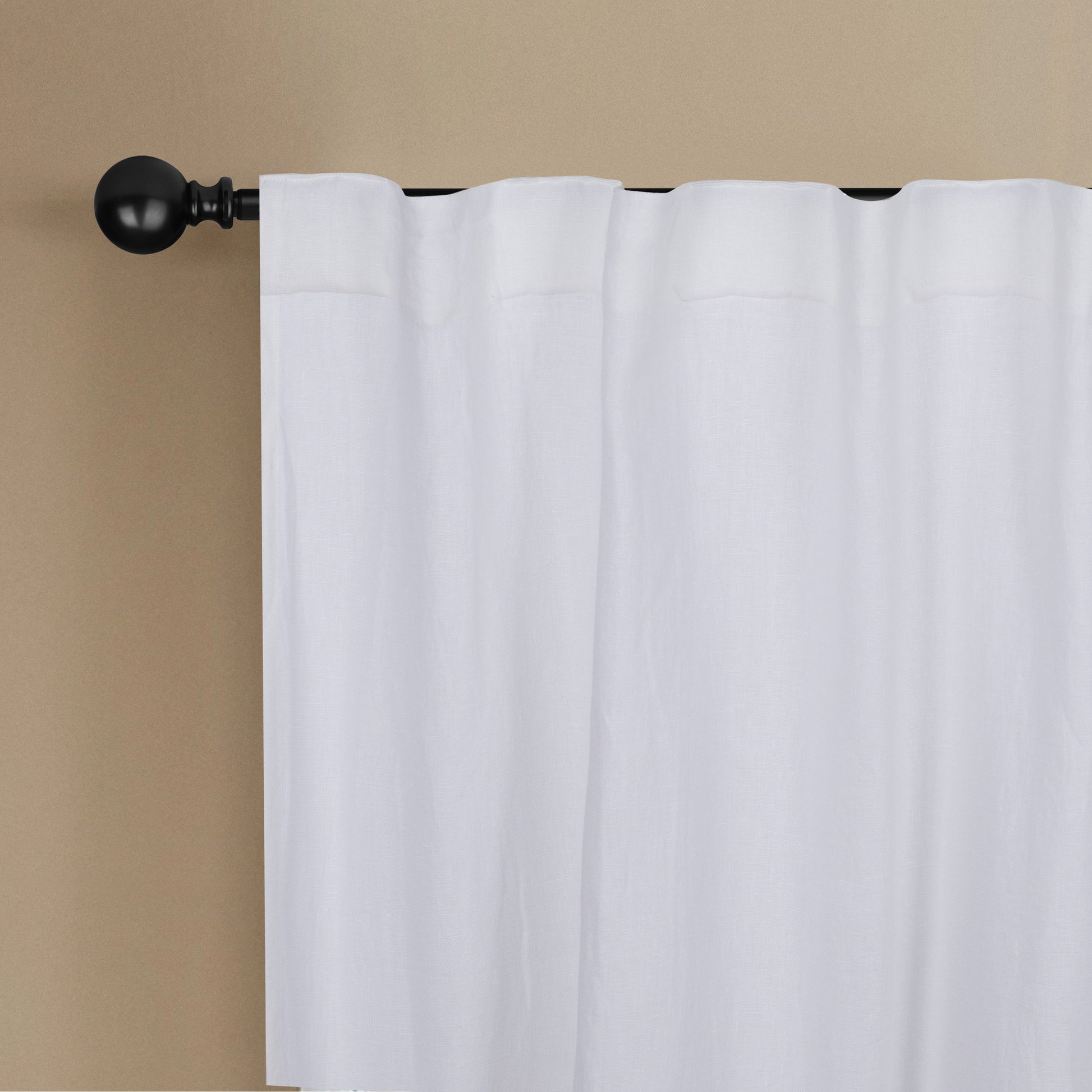 Newport Unlined Window Curtains For Bedroom, Linen Curtains For Living Room, 96 Inches Long Curtains For Living Room, Soft White Soft White Linen