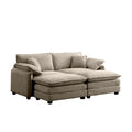 Two Seater Theater Sofa With 2 Footrest, 2 Seater Sofa With Ottoman For Small Living Spaces,Tan Corduroy Tan Corduroy 2 Seat