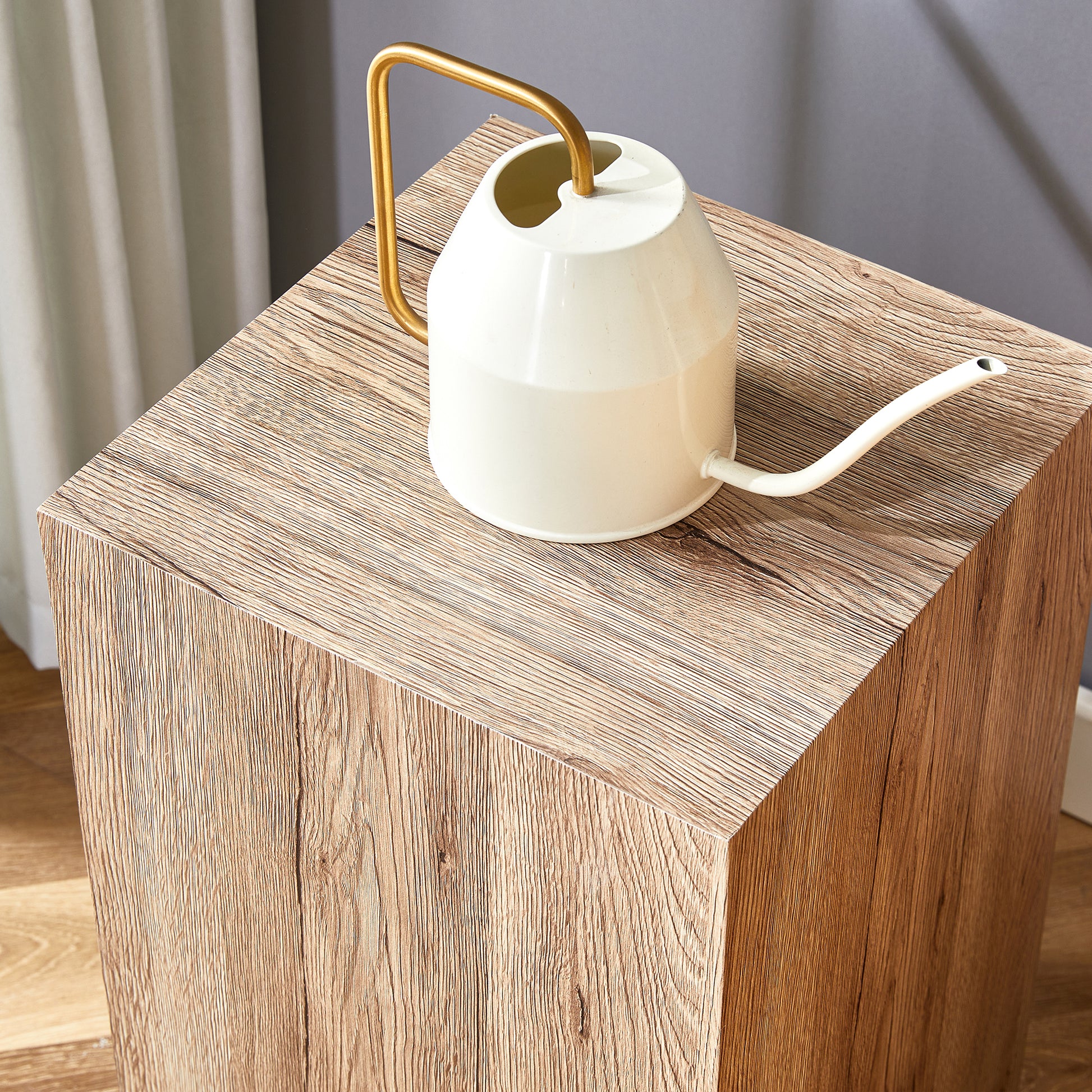 Elevate Your Living Space With This Modern Mdf Coffee Table That Showcases Smooth, Light Wood Color Texture Patterns. It Is Characterized By Stylish Design. Wood Mdf