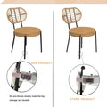 3 Pieces Of Luxury Outdoor Wicker Furniture Patio Bistro Style Table And Chair Combination,Weather Resistant Pe Wicker Weave, Stainless Steel Fame, Suitable For Garden, Terrace,Backyard Casua No Black Natural Seats 2 2 Person Seating Group Steel