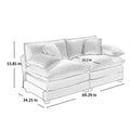 Armless Deep Seating 2 Seater Corduroy Sofa, Can Be Combined With Alternative Armrests And Single Armless Sofas ,Tan Corduroy Fabric Tan Corduroy 2 Seat