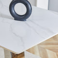 Only Table Top. 63X31.5 Inch White Marble Textured Slate Dining Table A Choice Of Elegance And Durability. White Sintered Stone