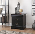 Louis Black Finish Philippe Iii Nightstand Black Synthetic Wood