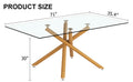 Large Modern Minimalist Rectangular Glass Dining Table For 6 8 With 0.39