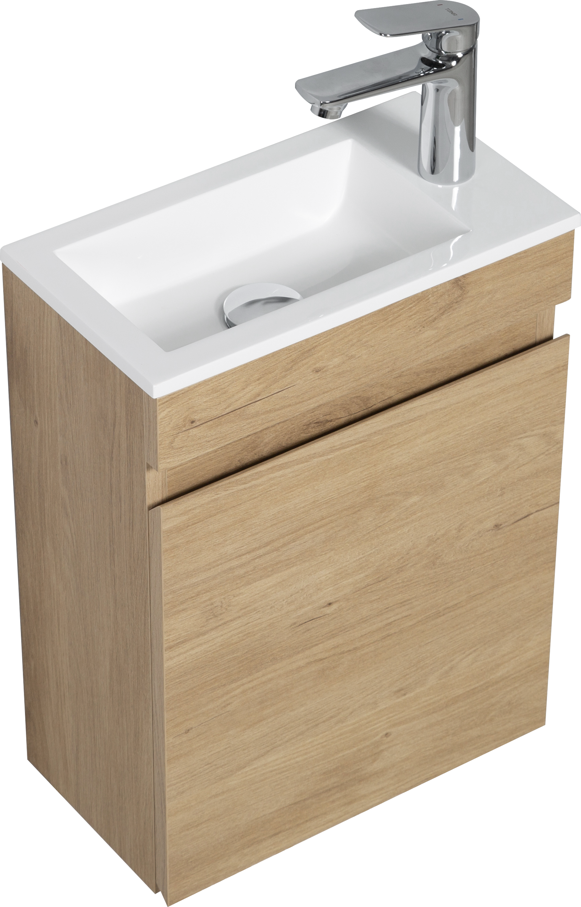 16" Floating Bathroom Vanity With Sink, Wall Mounted Small Bathroom Storage Vanity Cabinet With Resin Top Basin And Soft Close Doors, Natural Oak 24V11 16No Oak Wood