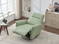 Swivel Glider Recliner Chair, 270 Power Recliner Rocking Chair Nursury Chair For Living Room Bedroom Apartment Green Faux Leather