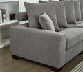 Modular Sectional Sofa,5 Seater Oversized Convertible L & U Shaped Couch, Corduroy Fabric Grey Wood Fabric 5 Seat