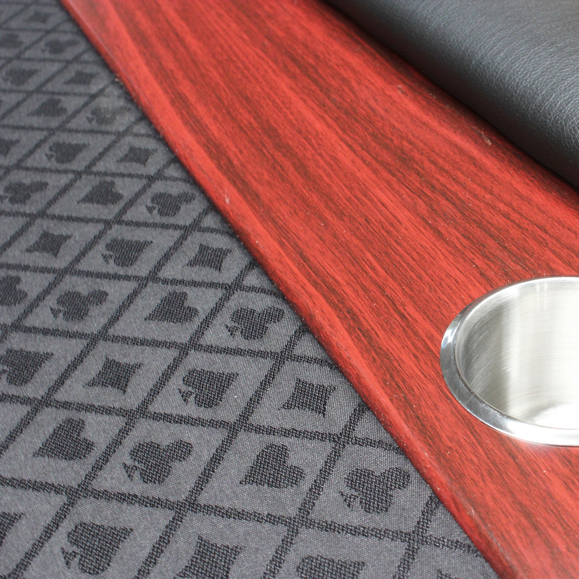 96" Light Series Foldable Poker Table With Wooden Racetrack Felt Stainless Legs Cup Holders Black Black Primary Living Space Modern Wood Stainless Steel