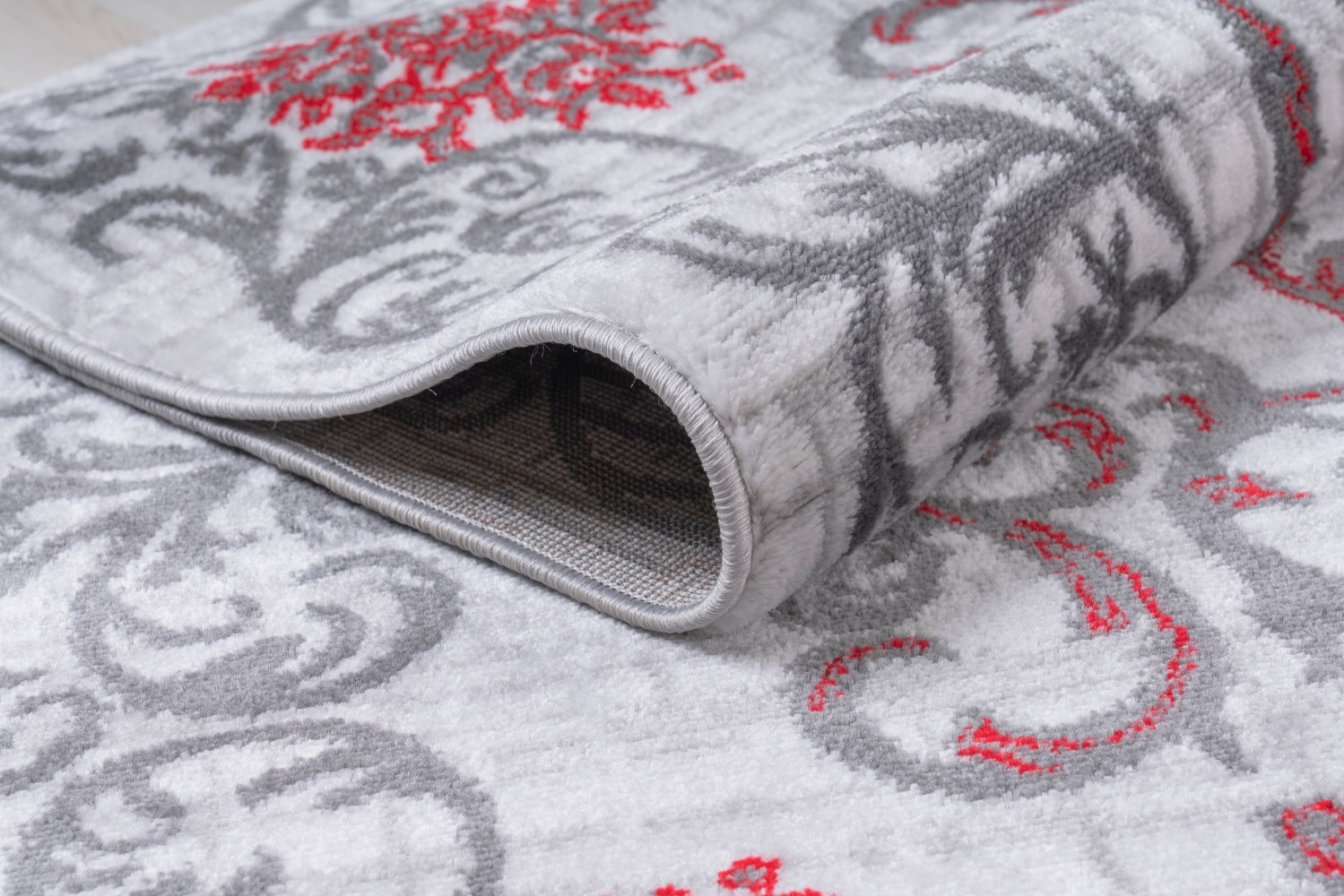 Jersey Area Rugs, Carpets For Livingroom, 7X10 Area Rugs ,3564 Grey Red Rectangle 8&10 Grey Red Contemporary Abstract Polypropylene