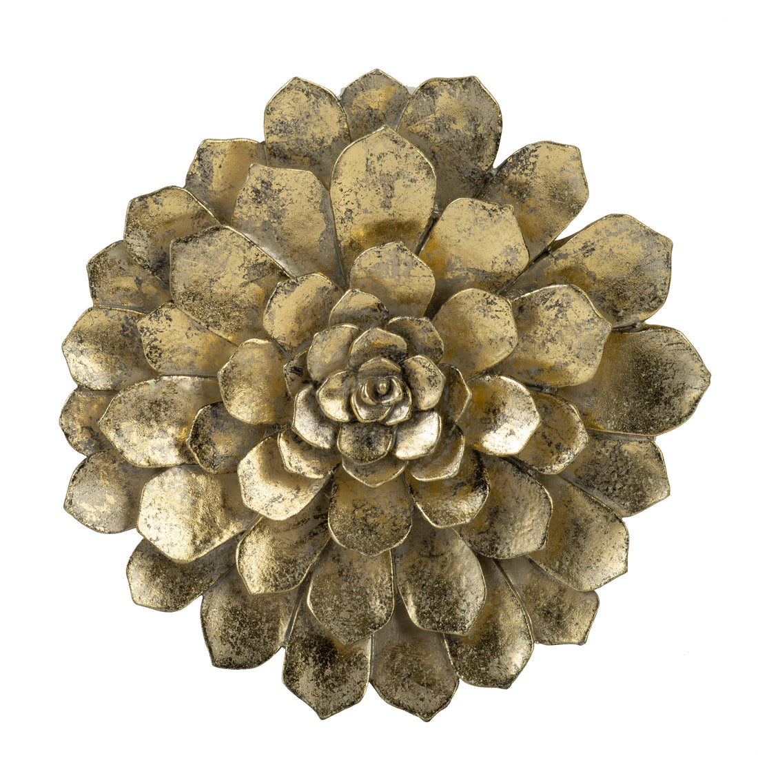 3 Piece Succulent Wall Plaque Gold Resin