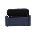 Coolmore Storage Ottoman,Bedroom End Bench,Upholstered Fabric Storage Ottoman With Safety Hinge, Entryway Padded Footstool, Ottoman Bench For Living Room & Bedroom Navy Navy Foam Velvet