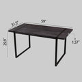 Mdf Black Wooden Dining Table And Modern Dining Chair 4 Piece Set, Medieval Wooden Kitchen Dining Table Set, Rectangular Metal Base, Dining Table And Suede Chair Brown Green Mdf