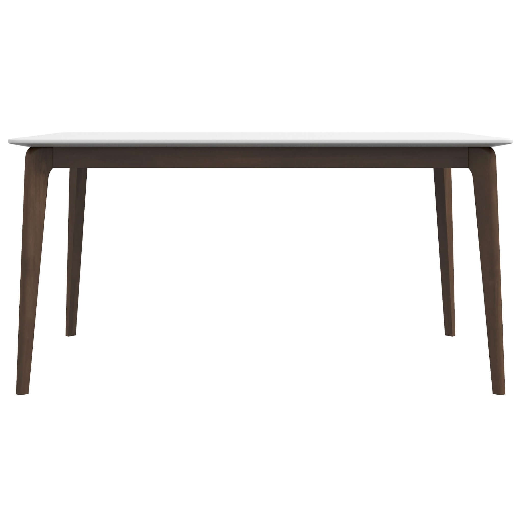 Lindsey Solid Wood White Top Dining Table Brown,White Seats 6 Brown Walnut Rectangular Solid Wood