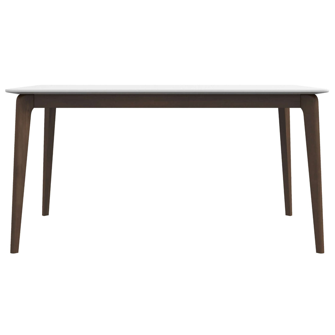 Lindsey Solid Wood White Top Dining Table Brown,White Seats 6 Brown Walnut Rectangular Solid Wood