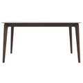 Lindsey Solid Wood White Top Dining Table Brown,White Seats 6 Brown Walnut Rectangular Solid Wood