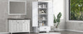 Tall Bathroom Storage Cabinet, Cabinet With Two Doors And One Drawer, Adjustable Shelf, Mdf Board, White White Mdf