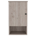 Alaska Medicine Cabinet, With Three Storage Shelves, Single Door Cabinet Gray 1 3 18 To 23 In 24 To 31 In Bathroom Wall Mounted Contemporary 10 15 Inches Melamine Engineered Wood