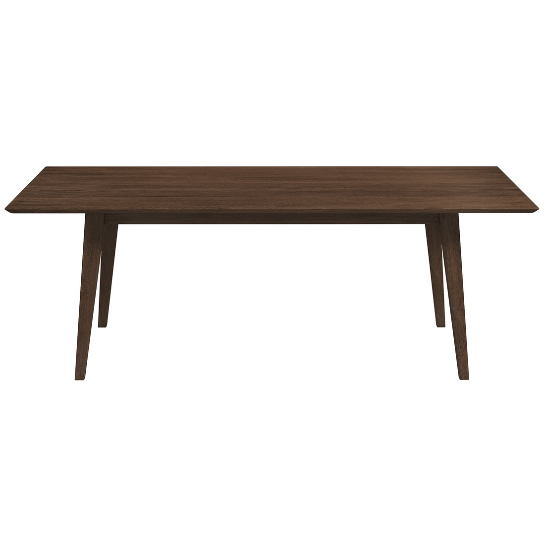 Levi Modern Style Solid Wood Rectangular Dining Kitchen Table 86" Brown Seats 4 Brown Dining Room Mid Century Modern Walnut Rectangular Solid Wood