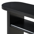 Elegant Minimalist Console Table With Rounded Edges And Sturdy Shelf Design For Entryway, Living Room Black Black Solid Wood Mdf