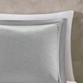 Reversible Yarn Dyed Stripe Down Alternative Comforter Set Queen White Gray Microfiber