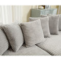 Arrived Oversized Two Piece Couches, L Shaped Sofa, Corduroy, Right Chaise Daybed,With Armrests,Eight Throw Pillows,Corner Sofa,Easy To Assemble, Gray Gray Polyester Wood Primary Living Space Medium Soft Pillow Back Modern Square Arms Wood 3 Seat