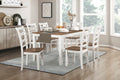 Cherry And White Finish 7Pc Dining Set Table And 6 Side Chairs Set Double X Back Design Wooden Casual Country Style Dining Room Furniture Wood Wood White Seats 6 Wood Dining Room Casual 4 Leg Rectangular Dining Table With Chair Wood