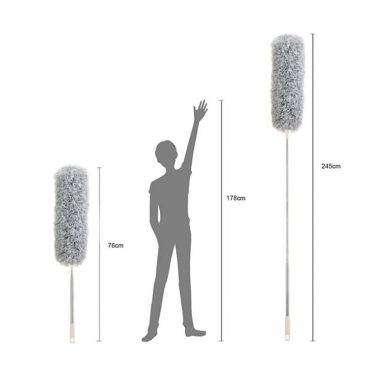 Dusters For Cleaning Duster With Extension Pole Bendable Head Long Handle Dusters For Cleaning Ceiling Fan, High Ceiling, Blinds, Furniture,Cars Gray Gray Iron