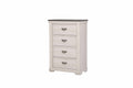 1Pc Farmhouse Style Four Drawer Chest Beige Finish Rustic Bedroom Solid Wood Wooden Furniture Beige Gray White 4 Drawers Bedroom Drawer Storage Contemporary,Farmhouse,Rustic Easy Assembly Wood