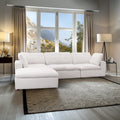 Living Room Modular Armless Sofa Couch, 1 Pc Fabric Upholstered Sectional Sofa With Soft Cushions, White White Linen Wood Primary Living Space Soft Cushion Back Contemporary,Modern Engineered