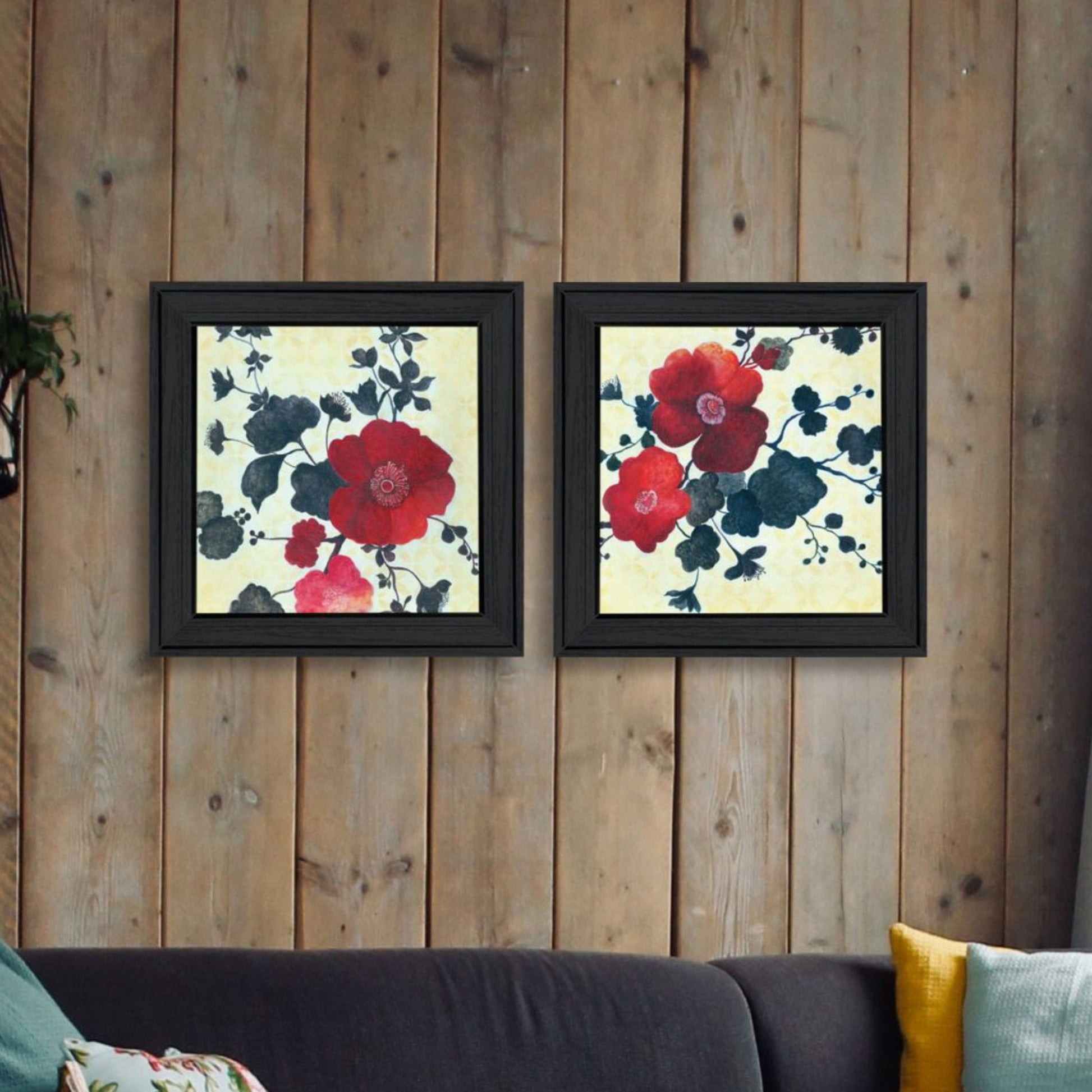 "Japanese Blossoms I" Framed Wall Art For Living Room, Wall Art Print For Home Decor, Bedroom Wall Art By Jg Studio Multicolor Wood Paper