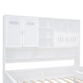 Twin Size Wooden Daybed With 2 Drawers, And All In One Cabinet And Shelf, White Twin White Wood