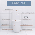 Elongated One Piece Toilet White White Bathroom Modern Porcelain