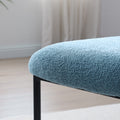 Dining Chairs Set Of 2,Round Upholstered Sherpa Fabric Dining Room Chairs With Curved Backrest,Mid Century Modern Accent Chairs With Black Metal Legs For Dining Room,Living Room,Kitchen Light Blue Foam Polyester