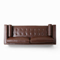 Mirod Comfy 3 Seat Sofa With Wooden Legs, Pu, For Living Room And Study Dark Brown Pu 3 Seat