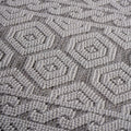 5X7 Grey White Geometric Indoor Outdoor Area Rug Grey White Polypropylene