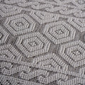 8X10 Grey White Geometric Indoor Outdoor Area Rug Grey White Polypropylene