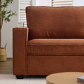 Corduroy Sofa, 87.4 Inch Modern Design Sofa With Cup Holder And Storage Bags, Deep Seat Sofa Couch,Comfy Couch For Living Room,Apartment,Brown Brown Corduroy 3 Seat